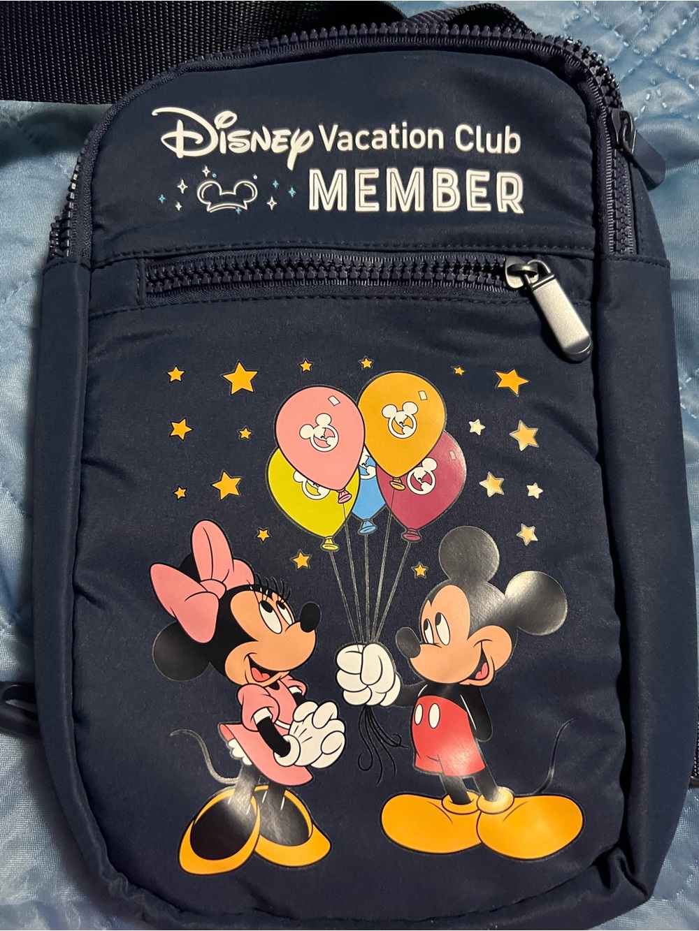 NEW 2026 Disney Vacation Club Member Mickey & Minnie Crossbody Bag, Navy, Small